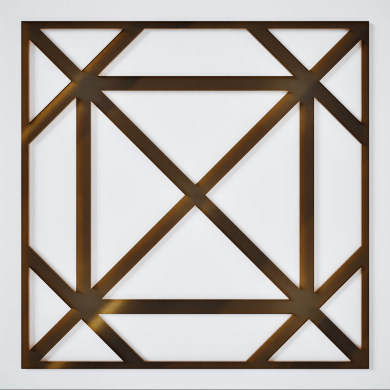Miroir bronze Buxton, Miroir de bronze, 15.38" H x 15.375" W x 0.125" D
