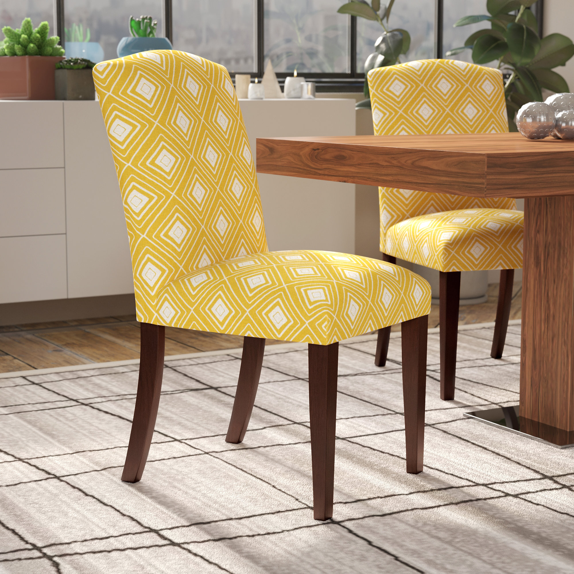 Arhianna Cotton Solid Back Dining Chair