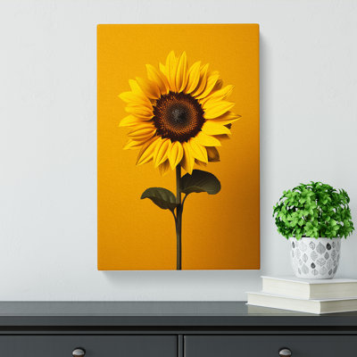 Sunflower Minimalism - Wrapped Canvas