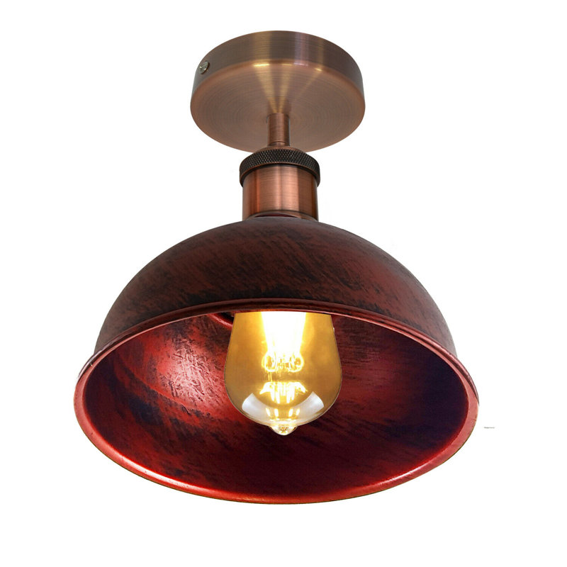 Bussiere Semi Flush Mount, Copper, Rustic Red