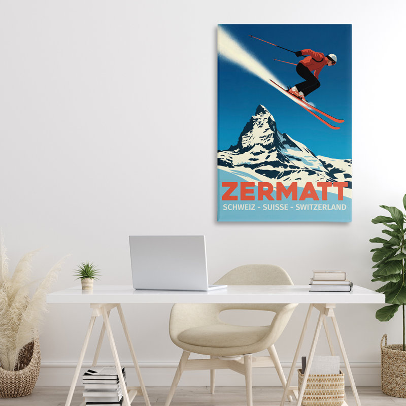 Toile Zermatt, affiche par Andreas Magnusson, H 30 po x l 20 po