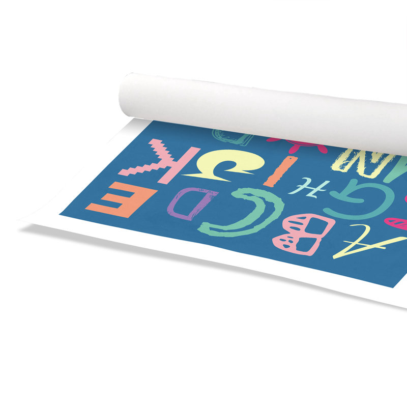 Alphabet imprimé sur papier, H 40 po x l 28 po x P 1 po, Papier