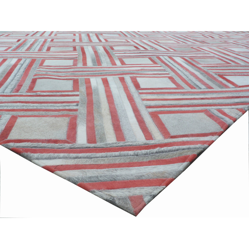 Natural Hide Cowhide Geometric Area Rug