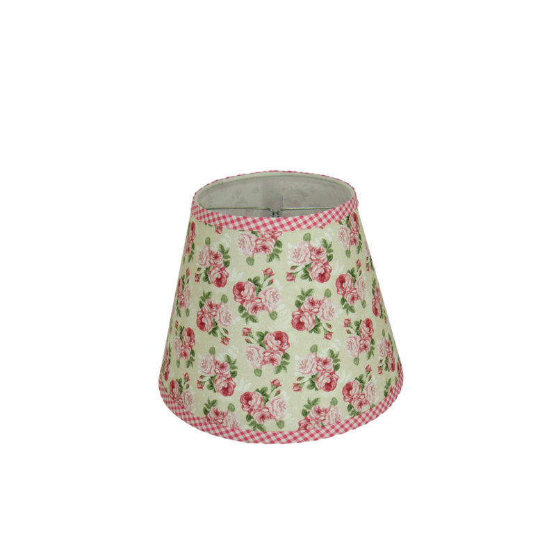 Abat-jour à pince rose floral, H 8,5 po x l 12 po x P 12 po