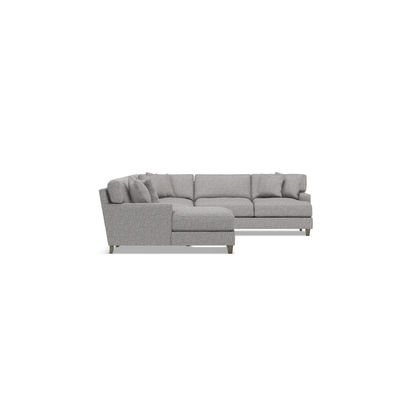 Bernhardt Mila 5-Piece Fabric Sectional, Left Hand Facing, 33.5" H x 137" W x 107" D, Gray Polyester