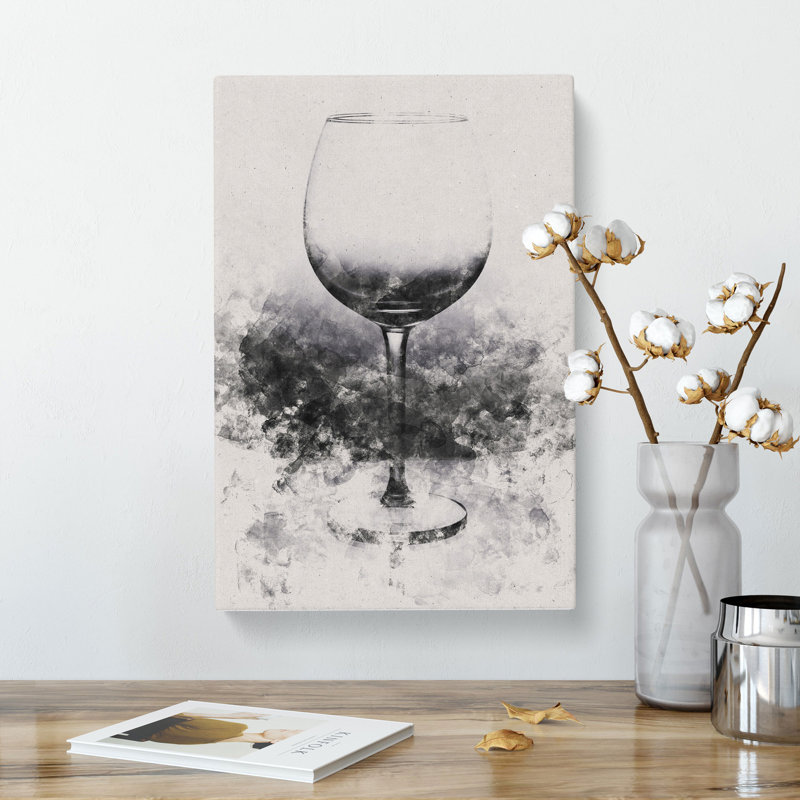 Reflection Of The Wine Glass - Wrapped Canvas Print, 76cm H x 50cm W x 3cm D