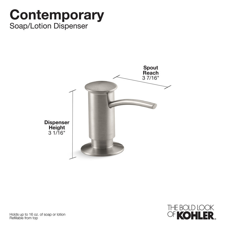 Distributeur de savon rechargeable de conception contemporaine, distributeur de lotion pour salle de bain ou cuisine