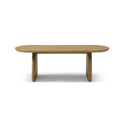 Side Table With Curved Base And Elliptical Top, High - Quality , Natural Wood Color, Stable Performance Creative Coffee Tabletop Support, Temperature, Versatile Function