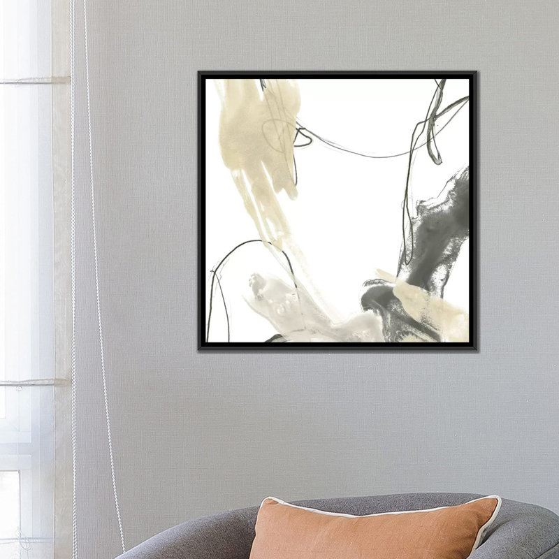 « monochrome momentum ii », impression sur toile, H 26 po x l 26 po x P 1,5 po, Toile avec cadre flottant noir, Pas de tapis