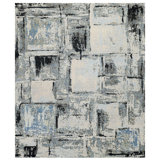 Handmade Silk and Wool Abstract Area Rug