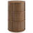 Clement Round Pedestal Stand Storage Table With Sliding Tambour Doors