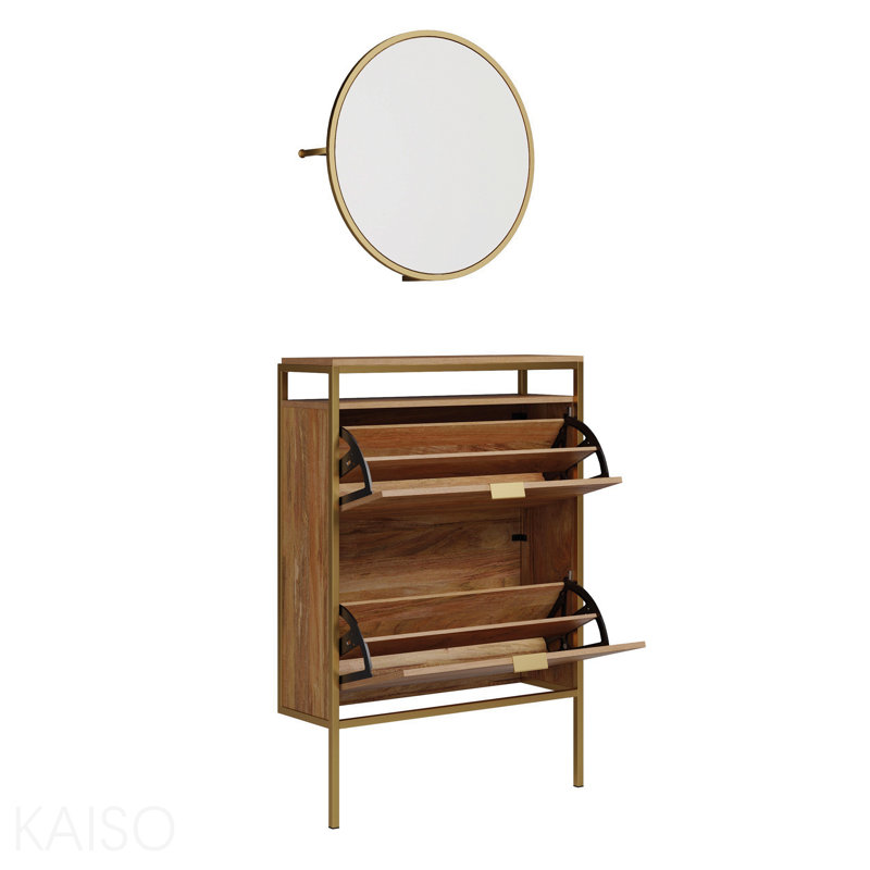 Armoire de rangement à chaussures murale avec miroir
