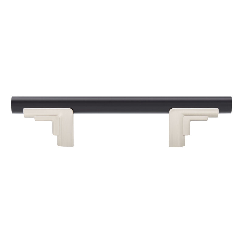 Poignée d'armoire 3 tons Anberlin 3 ", Nickel satiné / noir mat