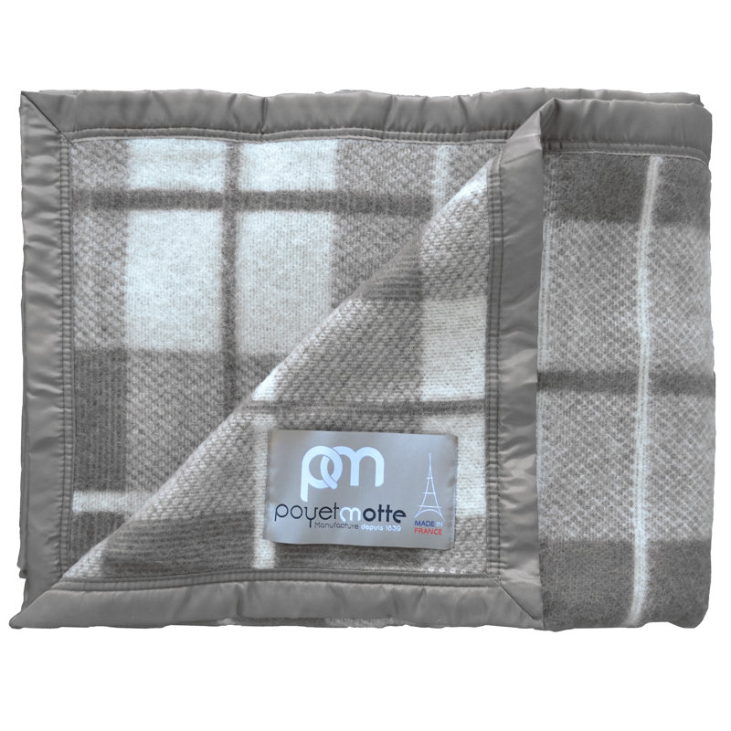 Couverture 100% laine vierge Lyon, Très grand, Gris naturel