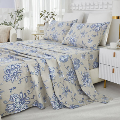 4 Piece 100% Cotton Guest Room Sheet Set Case Pack