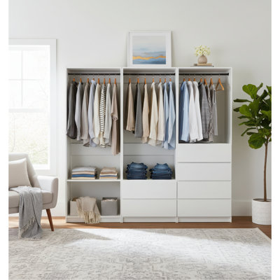 Prosper White Freestanding Walk In Wood Closet System