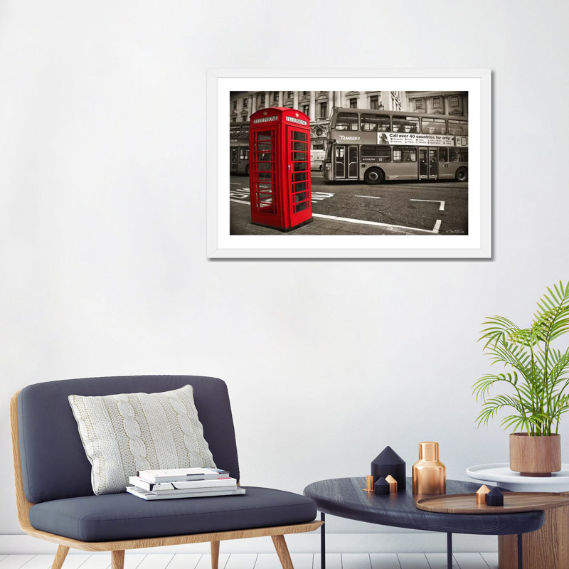 " London Telephone " by Ben Heine, White Paper, White, 24" H x 32" W x 1" D