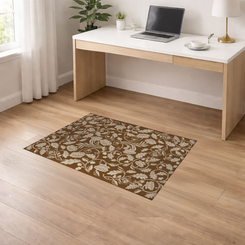 Tapis de bureau léger Autumn Vines, l 60 po x P 84 po, Brun
