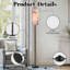 Lampe sur pied avec branches d'arbre de cerisier, architecture traditionnelle asiatique, lampe sur pied moderne à intensité variable avec télécommande, pédale, abat-jour, abat-jour haut, lampe de coin pour le salon, la chambre et le bureau