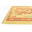 Tapis de la zone en laine beige/rouge 4 pi x 6 pi "one-of-kind" à main noué la Elland