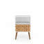 Table de chevet en naturel et blanc