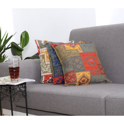 Coussin orthopédique, 50% coton / 50% lin, 19,7 po x 19,7 po | Rembourrage 100% fibre, 35 éponges orthopédiques | Support confortable pour le dos et le cou | Idéal pour la maison, le bureau et les voyages
