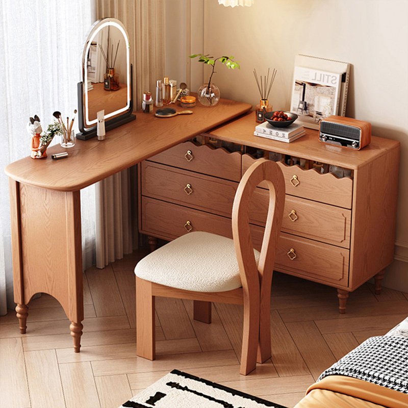 Coiffeuse avec miroir lumineux, 6 tiroirs