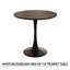 Repas pour 2 à 4 personnes: table ronde tulipe de 31,5 po et chaises en polyuréthane noir, cuisine en cuir synthétique moderne style Mid-Century
