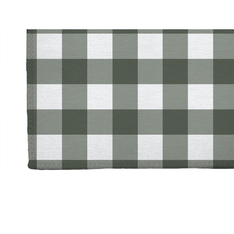 Proper Gingham Non-Slip Outdoor Rug, Runner 2'6" x 8'