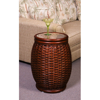 Kona End Table with Glass by Alexander & Sheridan Inc.
