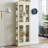 Lighted Storage Cabinet For Home Decor Items, Antique White With Abundant Shelf Space And Illumination-980814582