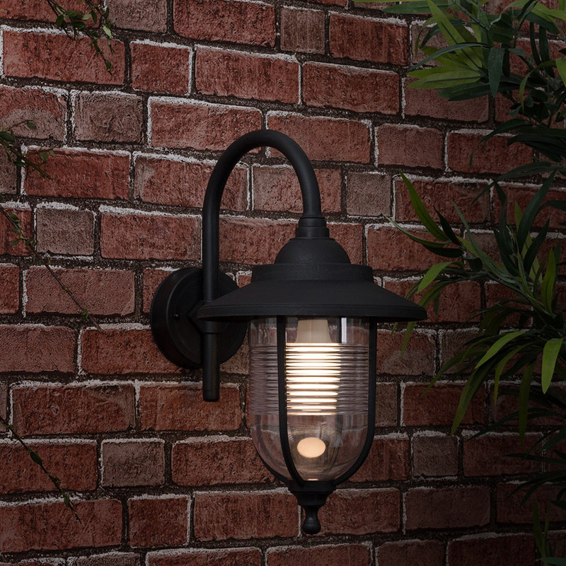 Springvale Black/Transparent Outdoor Wall Lantern