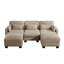 Canapé d'angle modulaire capitonné avec poufs amovibles