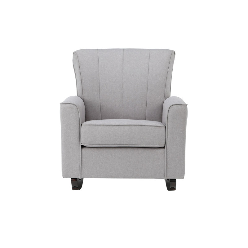 Chaise berçante en lin Denzell gris clair