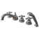 Made To Match Triple Handle Deck Mounted Roman Tub Faucet with Handshower