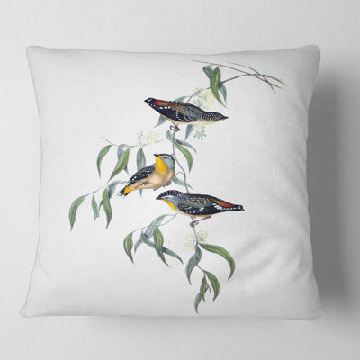 Vintage Bird Life III - Traditional Printed Pillow