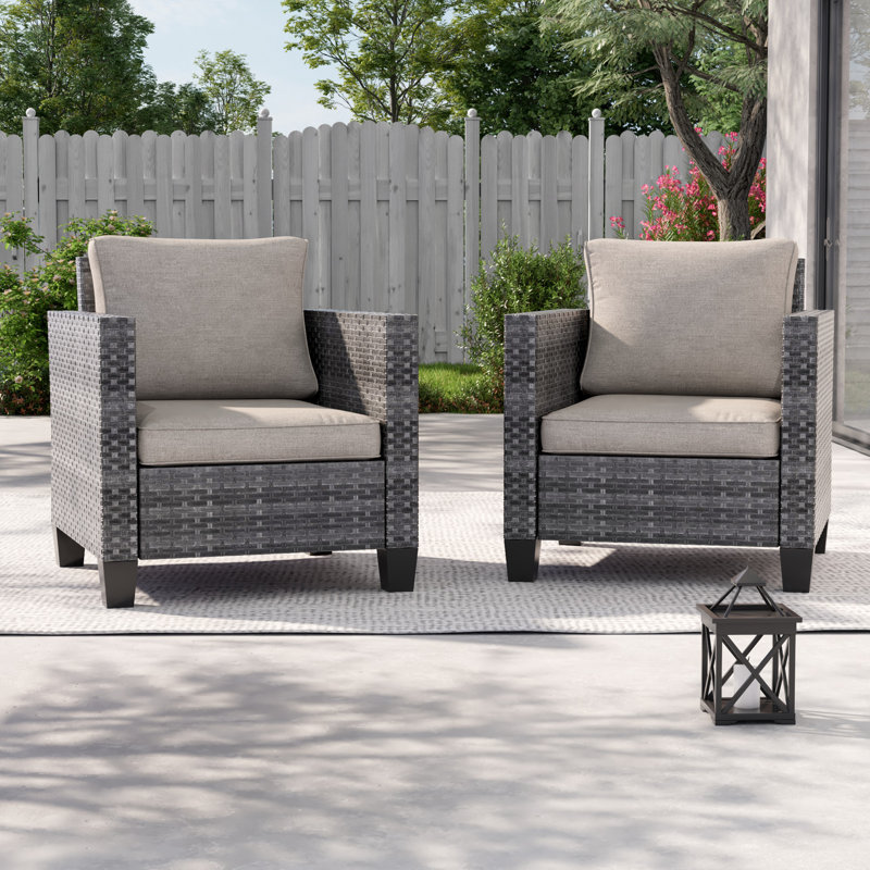 Chaise de patio avec coussins Chamisa, Beige