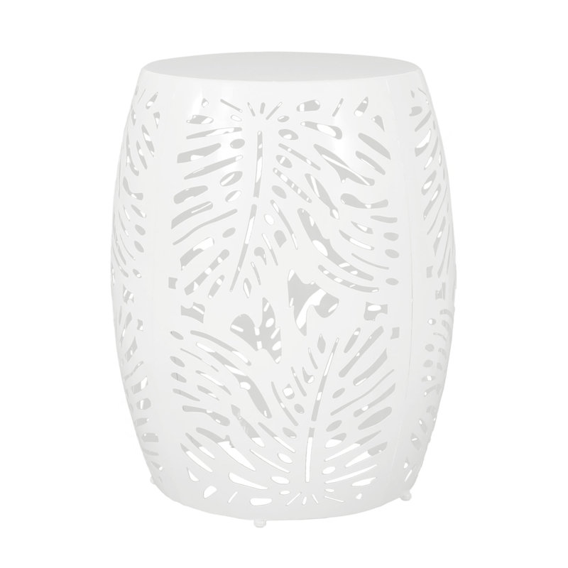 Metal End Table -Large, White