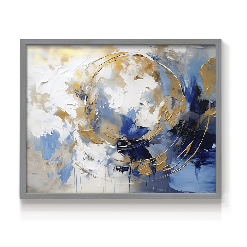 Abstrait, série CLXIV, reproduction encadrée, Gris, H 22 po x l 28 po