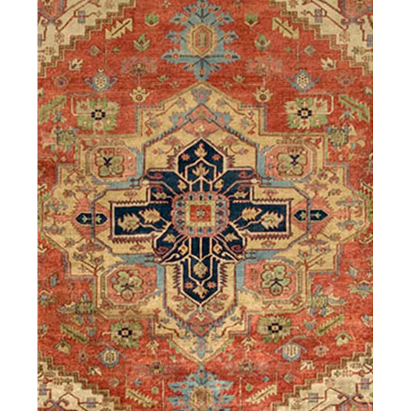 Canvello Serapi Hand-Knotted Rust Wool Area Rug- 6'1" X 8'11", Rectangle 9'3" x 12'