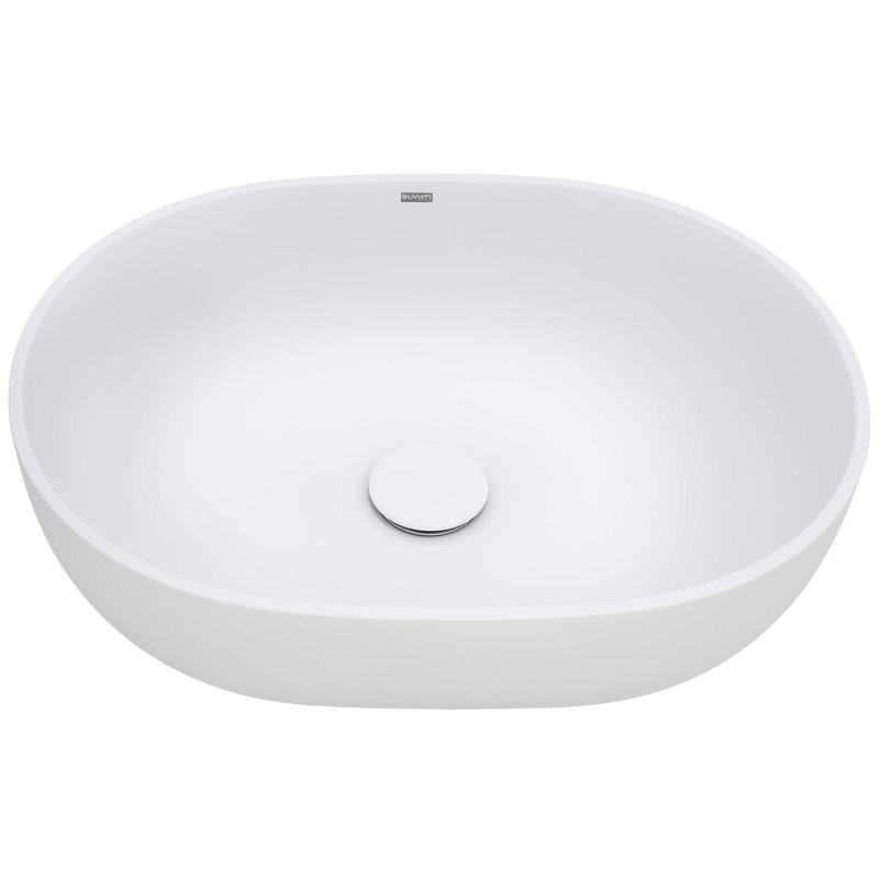 Oval Vessel Bathroom Sink, White