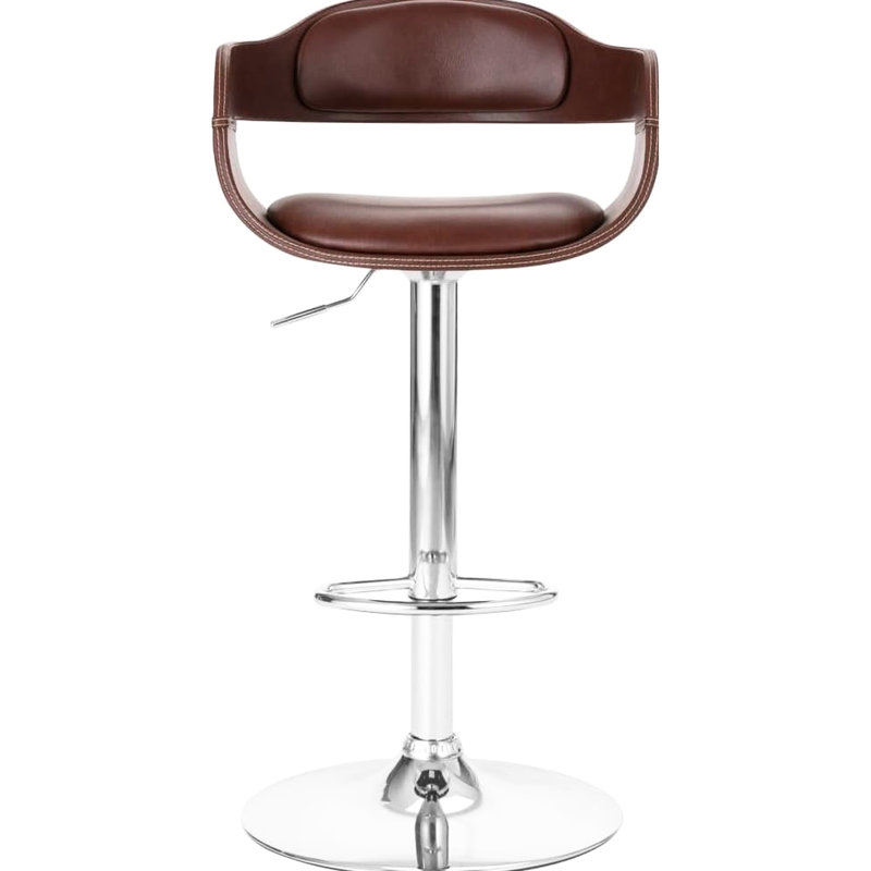 Ronde moderne américaine moderne avec dossier rembourré, assise en peau, pivotant en similicuir 360, éponge haute densité, hauteur réglable, revêtement, salle à manger