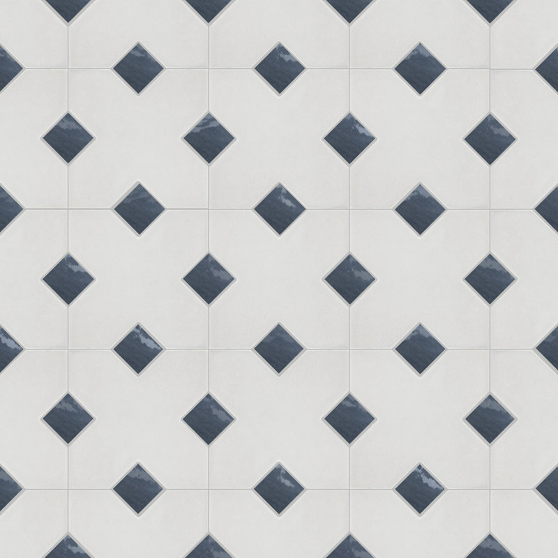 Carreau en porcelaine Cross and Dot, Fumée / bleu