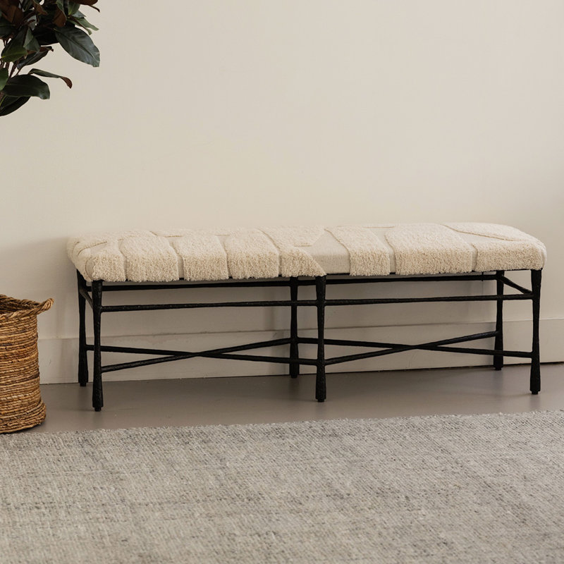 Collins Upholstered Bench, 18.5" H x 69" W x 16" D