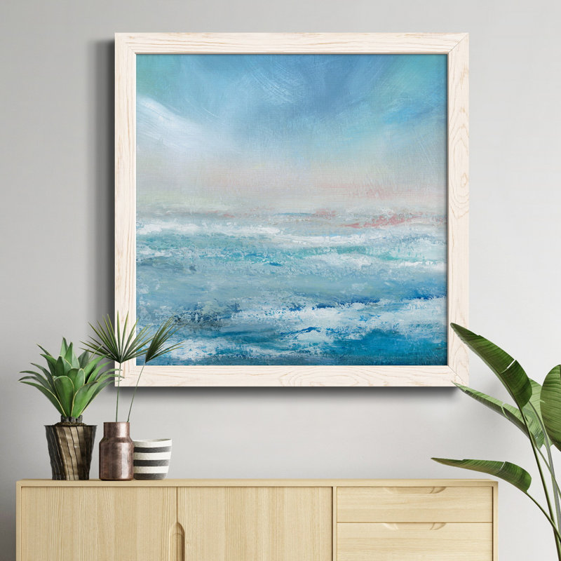 Après-midi délice - peinture sur toile encadrée, H 27,5 po x l 27,5 po x P 1,5 po, Cadre blanc