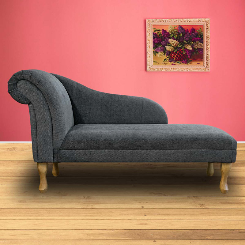 Upholstered Chaise Lounge, Grey