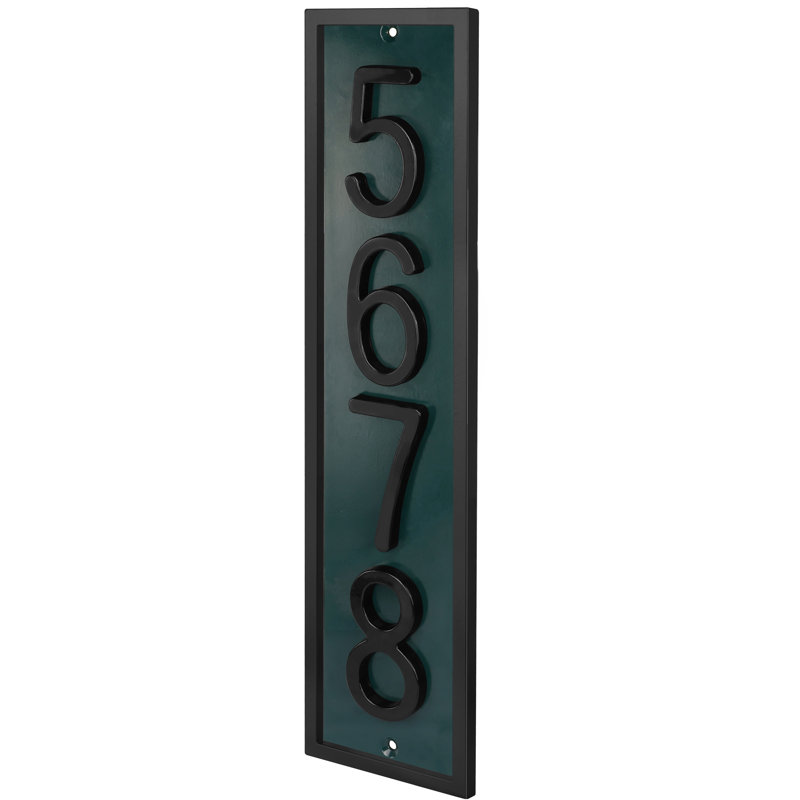 Plaque d'adresse flottante en aluminium Royal Shade, Noir, Oui, Vert