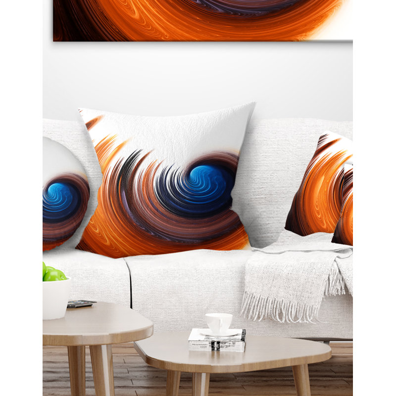 Elegant Spiral Design - Coussin imprimé abstrait, 18 po x 18 po, Carré