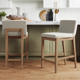 Upholstered Wooden Stool