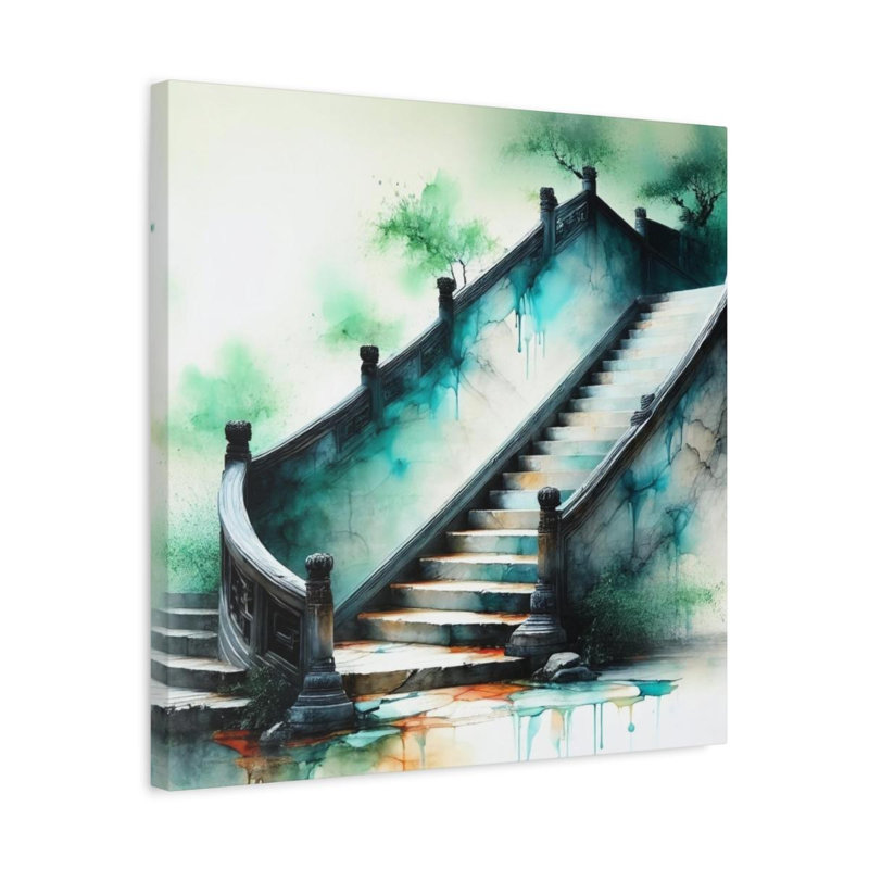 «Chinese Estate Staircase», reproduction d'art sur toile, H 20 po x l 20 po